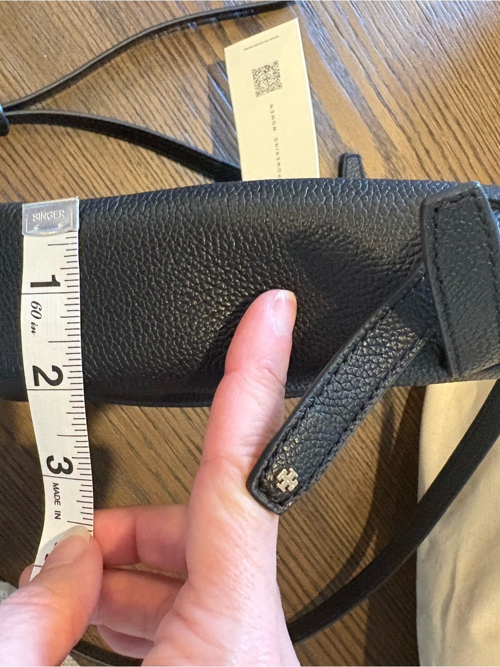 Tory Burch Black Pebbled Leather small Romy Crossbody with Adjustable Strap - Picture 13 of 14